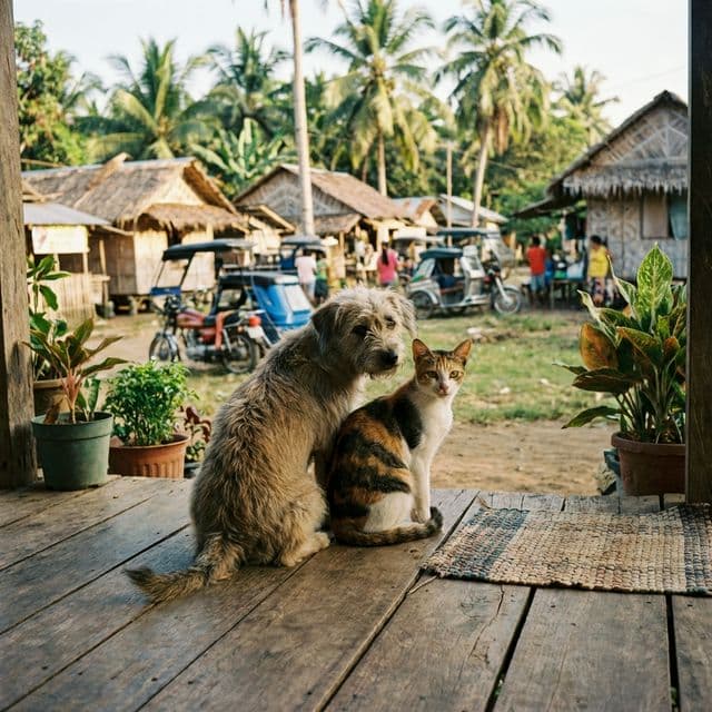 Dog and cat together
